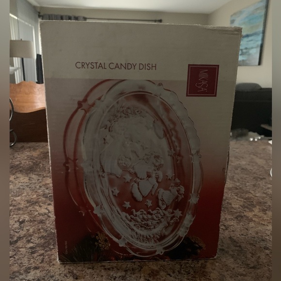 NWT Mikasa Holiday Classics Frosted Angels XMas Tree 9" Oval Sweet Dish Germany - Picture 7 of 7